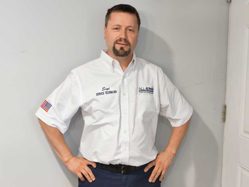 Portrait of Sigi, a service technician for All Star Electrical Services, LLC