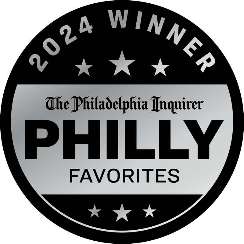 A badge from The Philadelphia Inquirer reading: 2024 winner, Philly favorites
